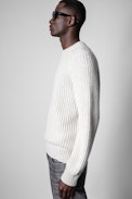Dean Sweater - Men’s ecru knit sweater