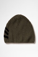 Luka Cashmere Beanie - Men's khaki cashmere beanie with arrows
