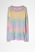 Multicoloured Sunday Sweater - Woman’s Zadig&Voltaire multicoloured round neck sweater.