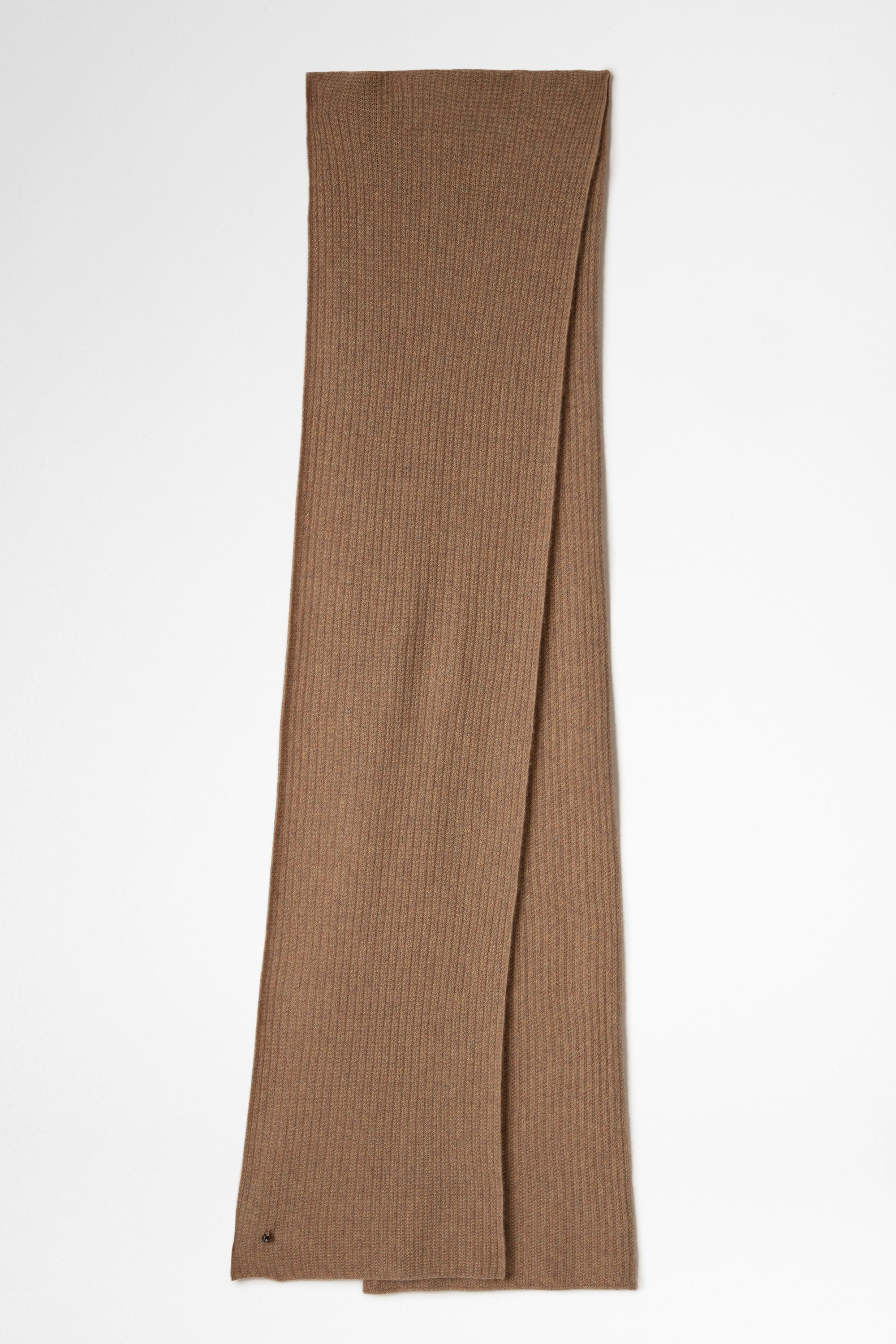 Jared Cashmere Scarf - Women’s camel cashmere ribbed scarf