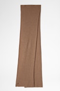 Jared Cashmere Scarf - Women’s camel cashmere ribbed scarf