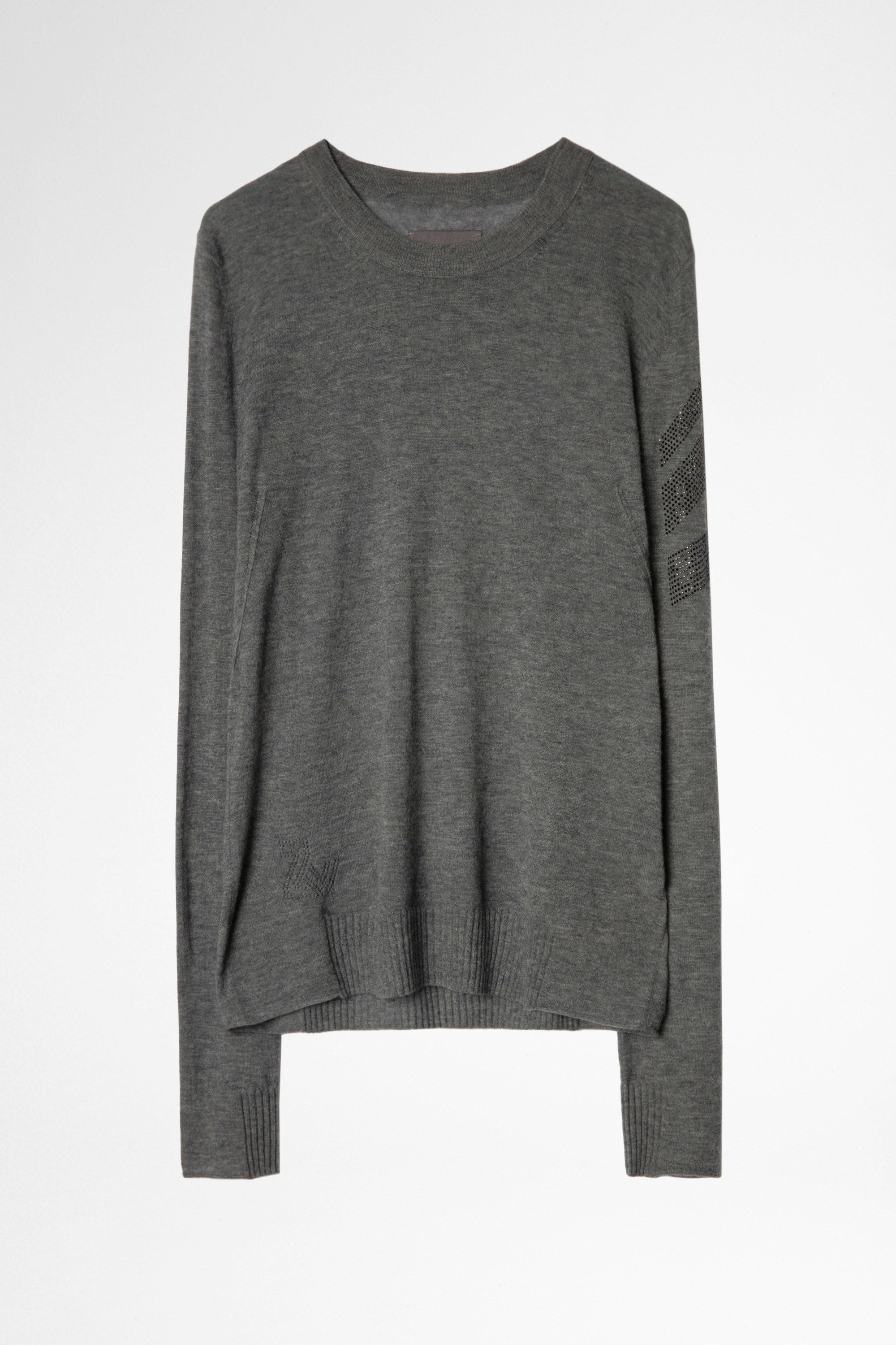 Miss Arrow Cashmere Sweater - Women's grey crewneck cashmere sweater.