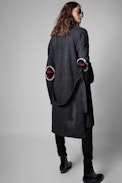 Rosany Coat - Women’s grey wool long cardigan