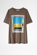 Photoprint Ted T-shirt - Men's beige cotton T-shirt