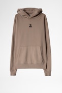 Sudadera Sanchi Photoprint - Sudadera con capucha de hombre beige con estampado Photoprint