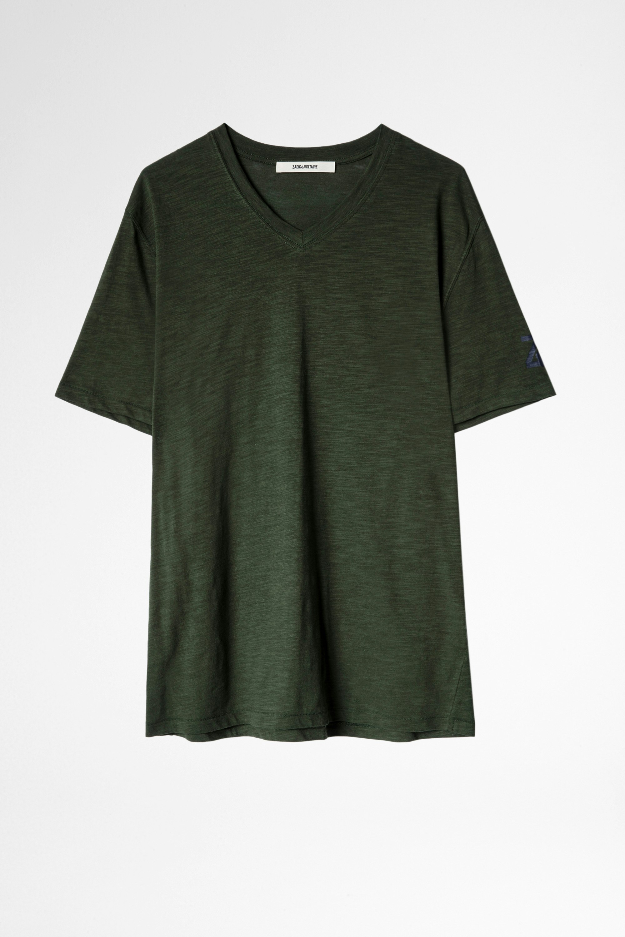 T-Shirt Stocky Khakifarbenes Herren-T-Shirt aus Baumwolle