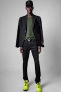 Stocky T-shirt - Men’s khaki cotton T-shirt