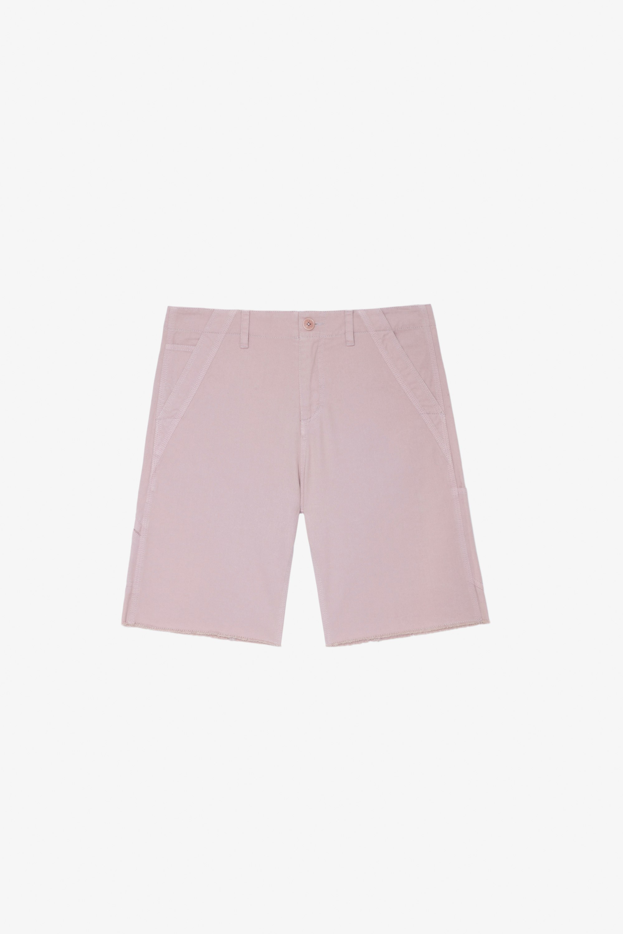 Pantalón corto Parks Pantalón corto estilo cargo de algodón color morado con varios bolsillos Hombre