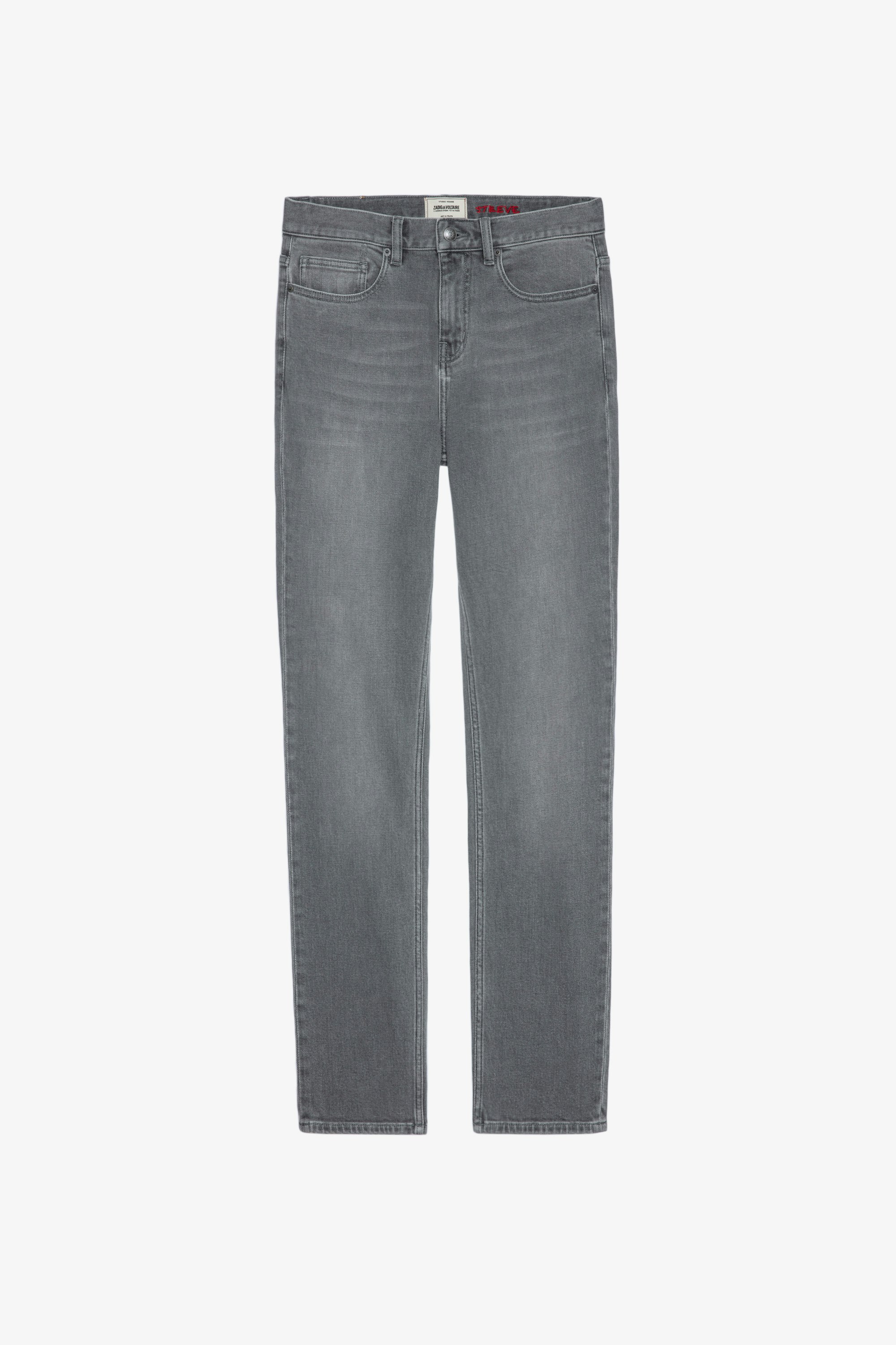 Jeans Steeve  Graue Regular-Herrenjeans aus Denimstoff