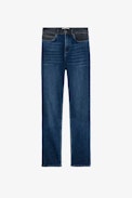 Steeve Jeans - Unisex’s blue and grey denim biker-style jeans.