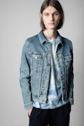 Veste Base - Veste en denim bleu Homme