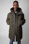 Parka Bowel Nylon - Parka tecnico in nylon kaki uomo