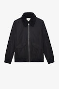 Mate Jacket - Men’s black jacket with textured collar and “Z.Voltaire” patch.