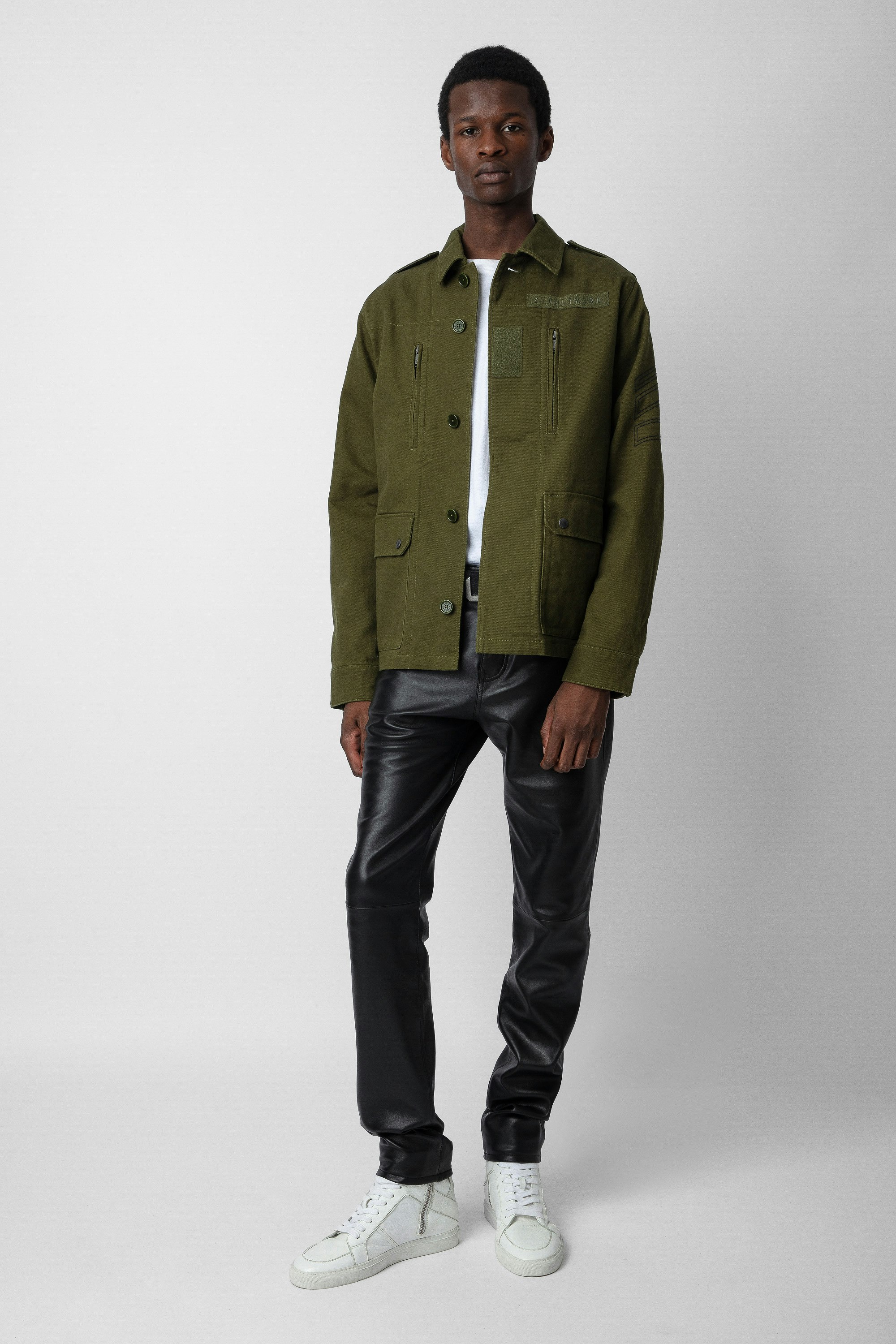 Kido Jacket - Men’s khaki cotton jacket with the slogan “Art is truth” on the back.