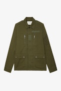 Kido Jacket - Men’s khaki cotton jacket with the slogan “Art is truth” on the back.