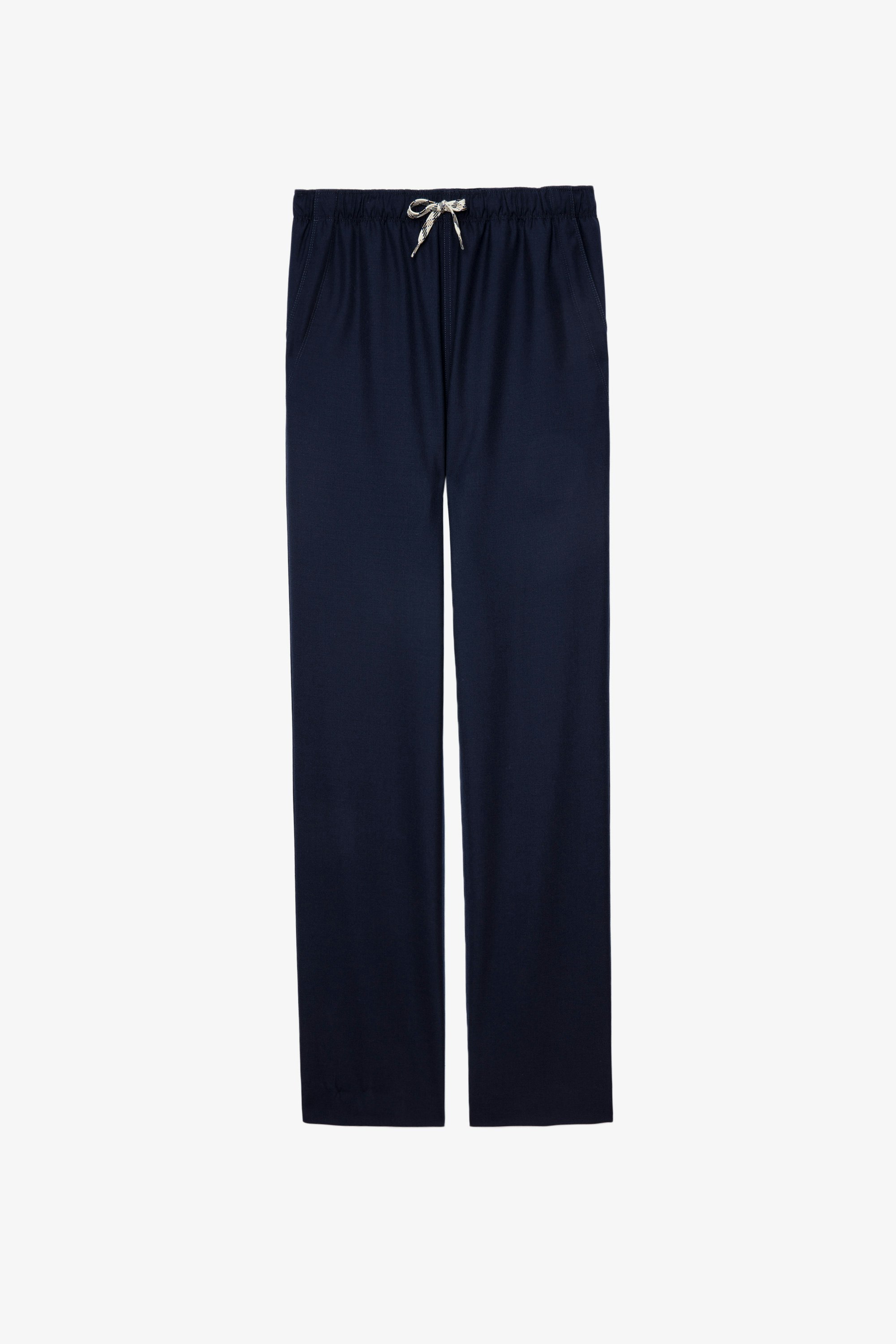 Pixel パンツ Men’s navy blue wool trousers 