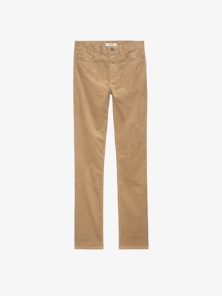 Steeve Corduroy Trousers - Slim-fit corduroy trousers with a distressed light brown finish.