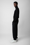 Paris Pants - Unisex tailored black wool pants with studio insignia on back.