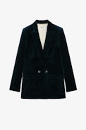 Blazer Visko Velluto - Giacca in velluto verde donna