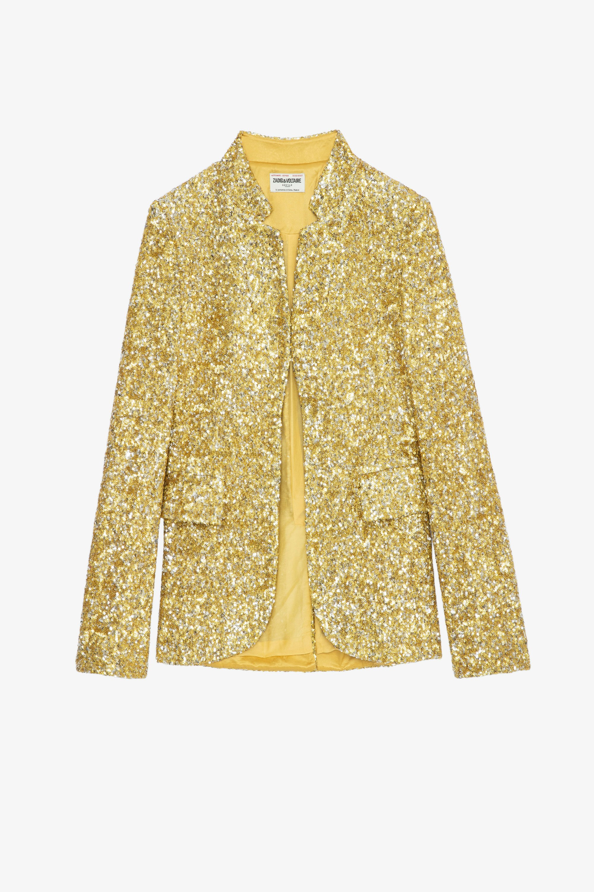 Very Sequins Jacket Women’s structured jacket with gold sequins 