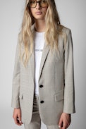 Viva Car Tailored Jacket - Women's checked cognac tailored jacket