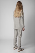 Viva Car Tailored Jacket - Women's checked cognac tailored jacket
