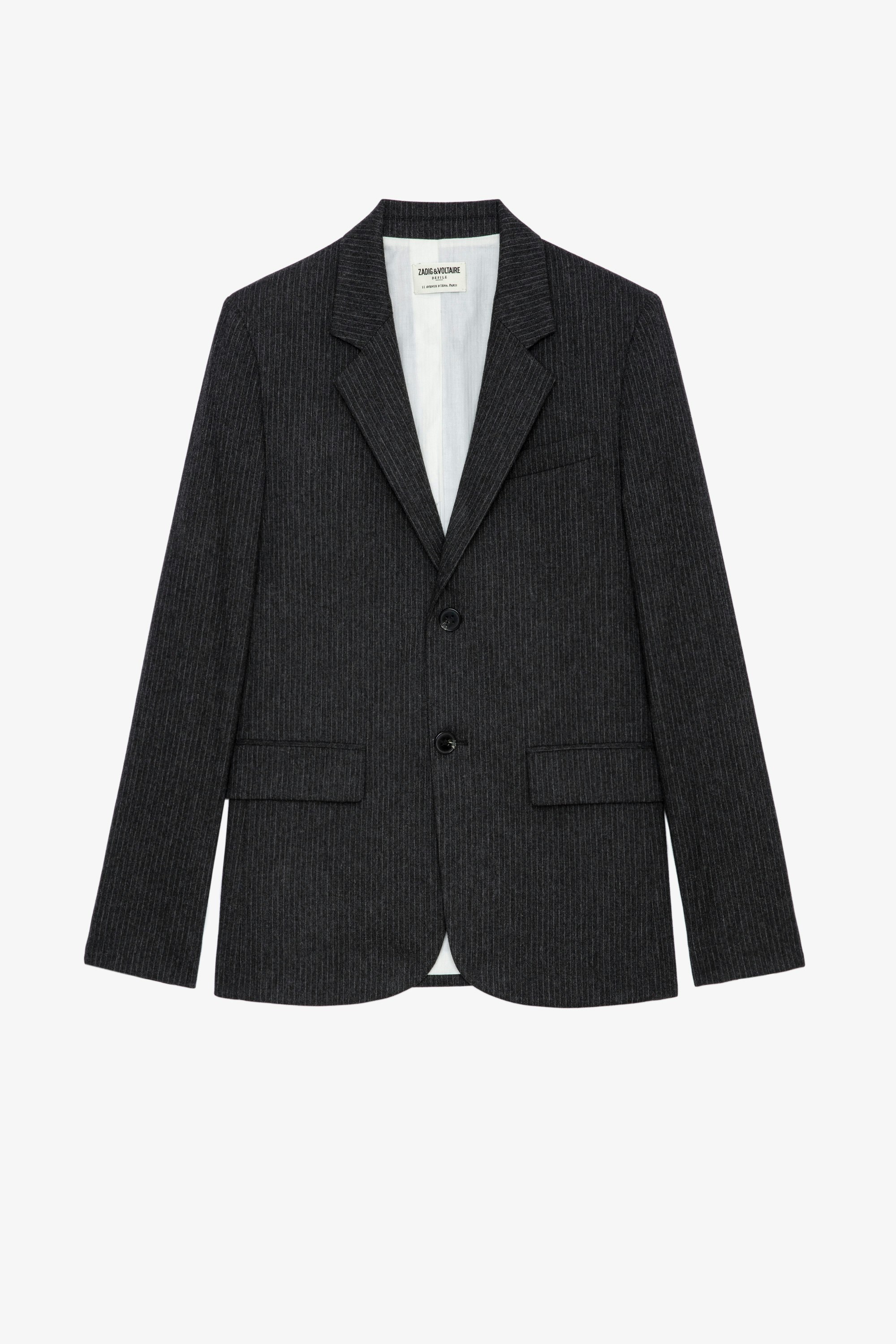 Vanille Jacket Women’s charcoal grey striped suit jacket