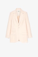 Violet Blazer - Women's powder linen tailored jacket