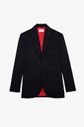 Vivi Blazer - Women’s oversized black wool blazer with shoulder pads