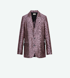 Vegy Leopard Jacquard Blazer - Women's pink leopard jacquard blazer.