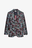 Vegy Thunder Jacquard Blazer - Women’s black floral jacquard blazer.