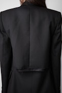 Vaena Blazer - Oversized black wool blazer with tailored collar, button closure and shoulder pads.