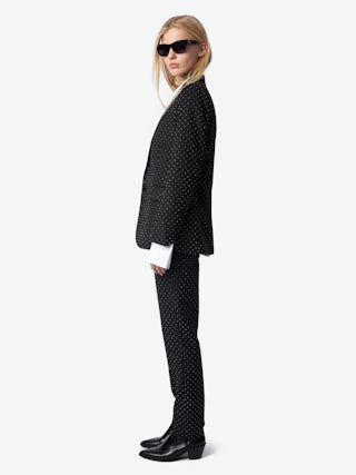 Valse Blazer - Structured straight-cut blazer with button fastening and dotted rhinestones.