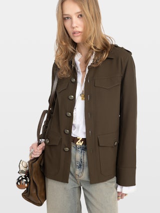 Veraman Blazer - Military-inspired tailored blazer with button closure and multiple pockets.