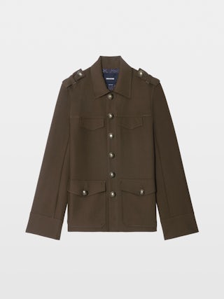 Veraman Blazer - Military-inspired tailored blazer with button closure and multiple pockets.