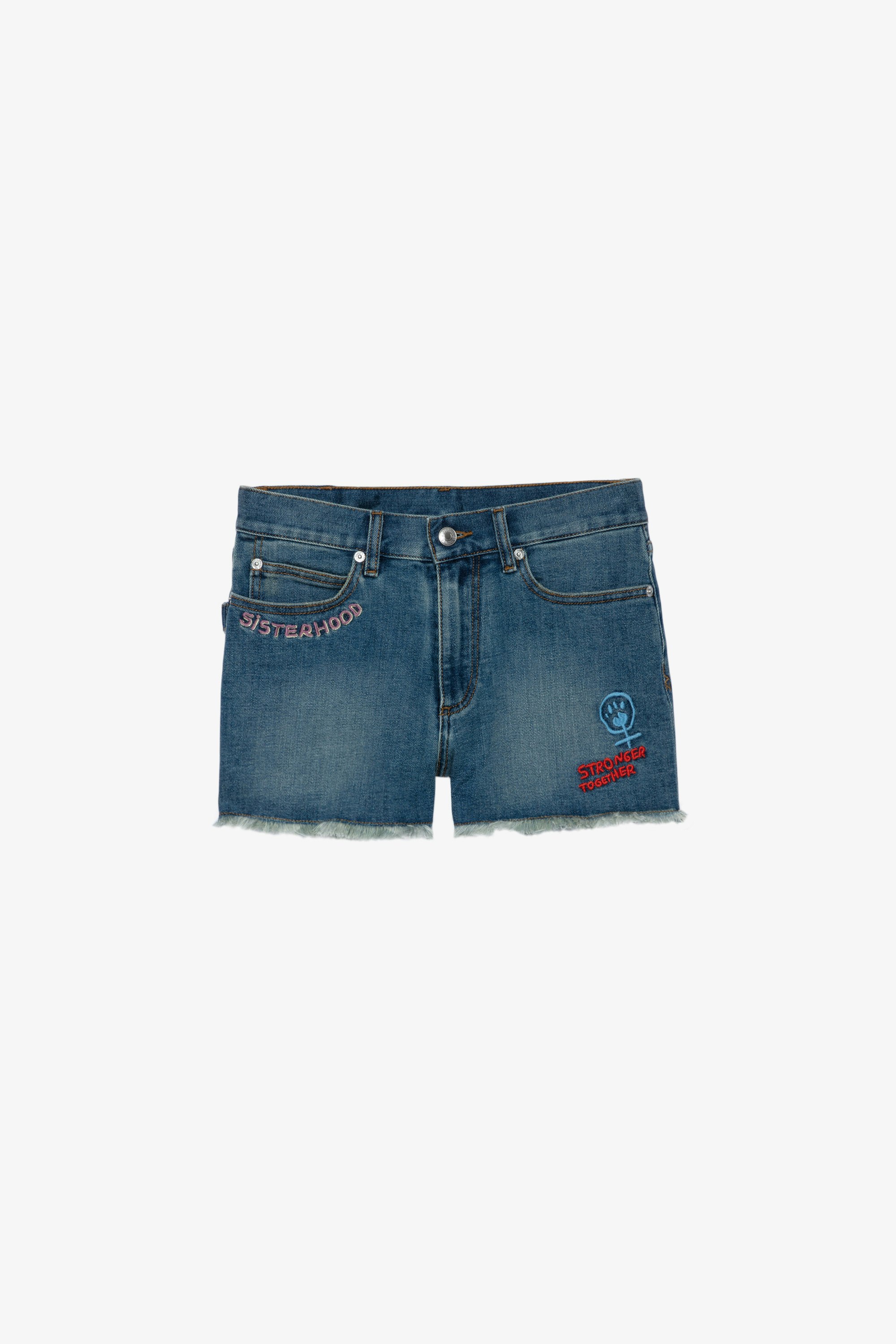 Shorts Storm Band of Sisters Jeansshorts für Damen mit Band-of-Sisters-Stickereien