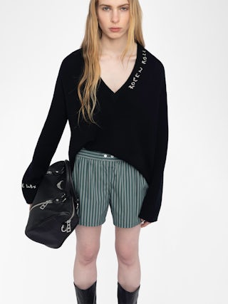 Pax Shorts - Boxer-style shorts in striped poplin.