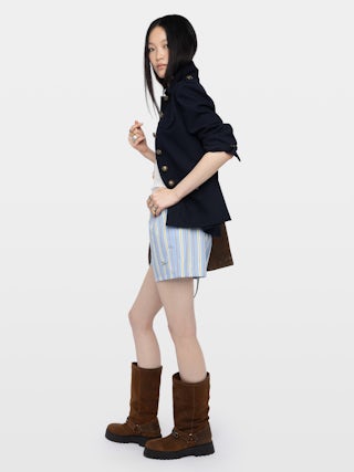 Short Pax - Short esprit caleçon en popeline rayée.