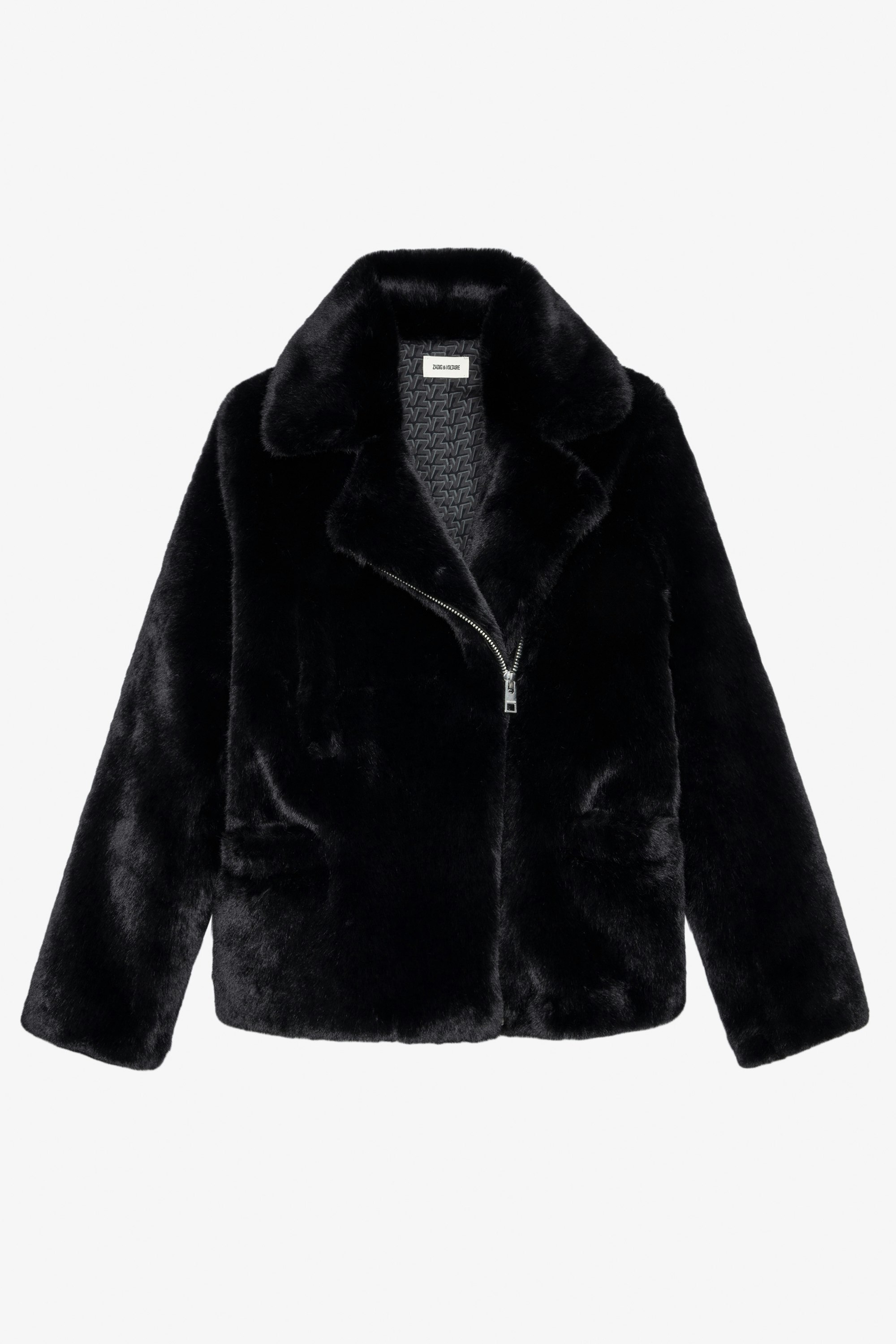 Freeze Coat - Women’s short black faux fur coat.