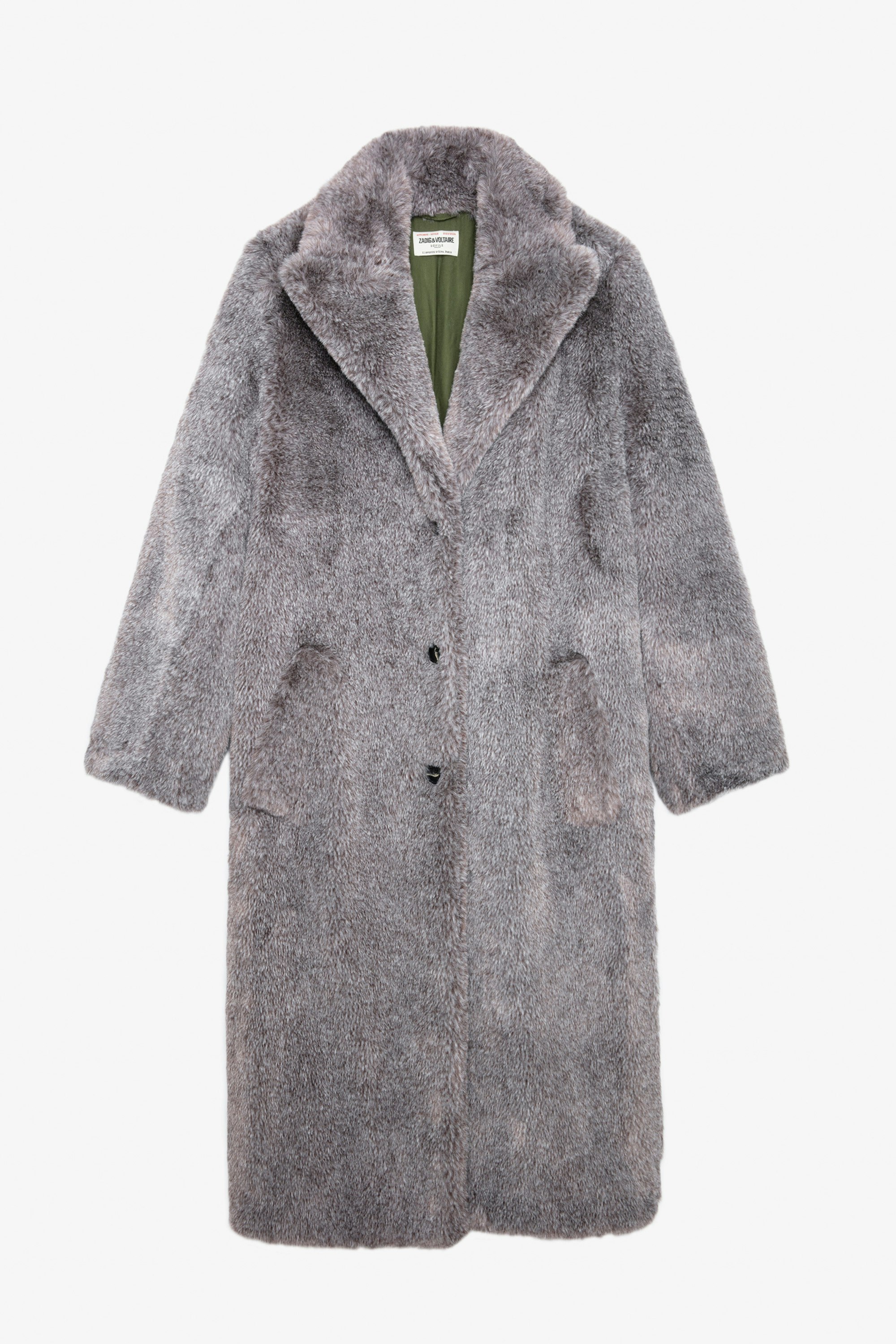 Monacoco Coat - Women’s long brown faux fur coat.
