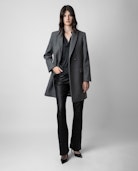 Marco Coat - Women's grey marl coat.