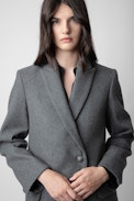 Marco Coat - Women's grey marl coat.