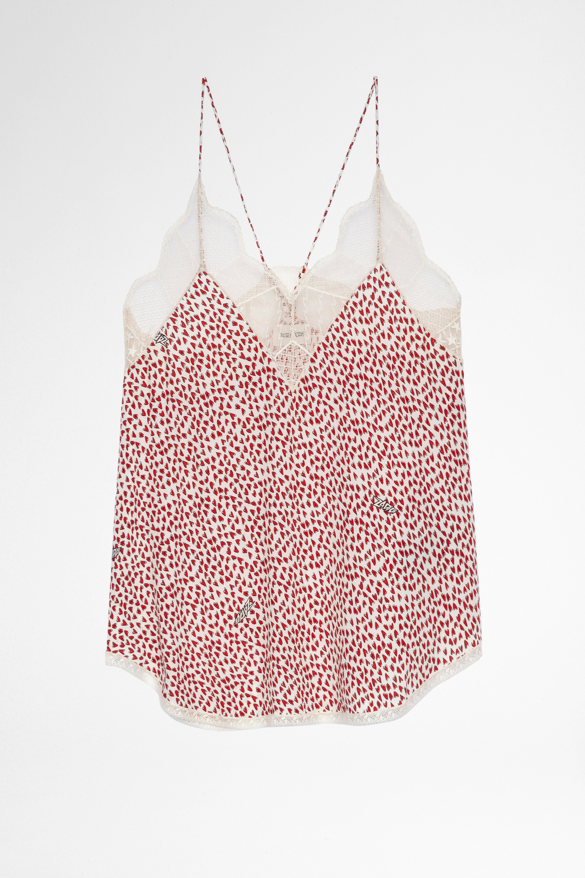 Christy キャミソール Women's beige heart-print camisole. Made with fibers from sustainably managed forests.