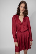 Robe Rinka Satin - Robe satinée à jupe volantée femme
