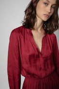 Robe Rinka Satin - Robe satinée à jupe volantée femme