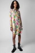 Rais Twill Horses Silk Dress - Women's multicoloured silk dress with horses