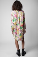 Rais Twill Horses Silk Dress - Women's multicoloured silk dress with horses
