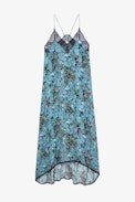 Risty Boho Dress - Women's blue floral dress