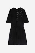 Rodji Diamanté Dress - Women’s short black tie-waist dress embellished with diamanté wings and fastening.