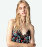 Ristyl Silk Dress - Women’s long black floral-print silk dress.